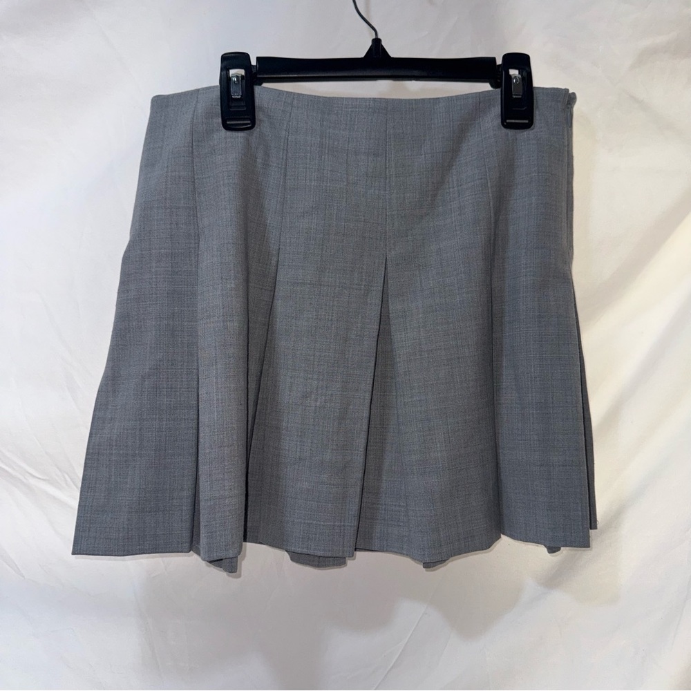Express Preppy Y2K Clueless Gray Pleated Mini Skirt